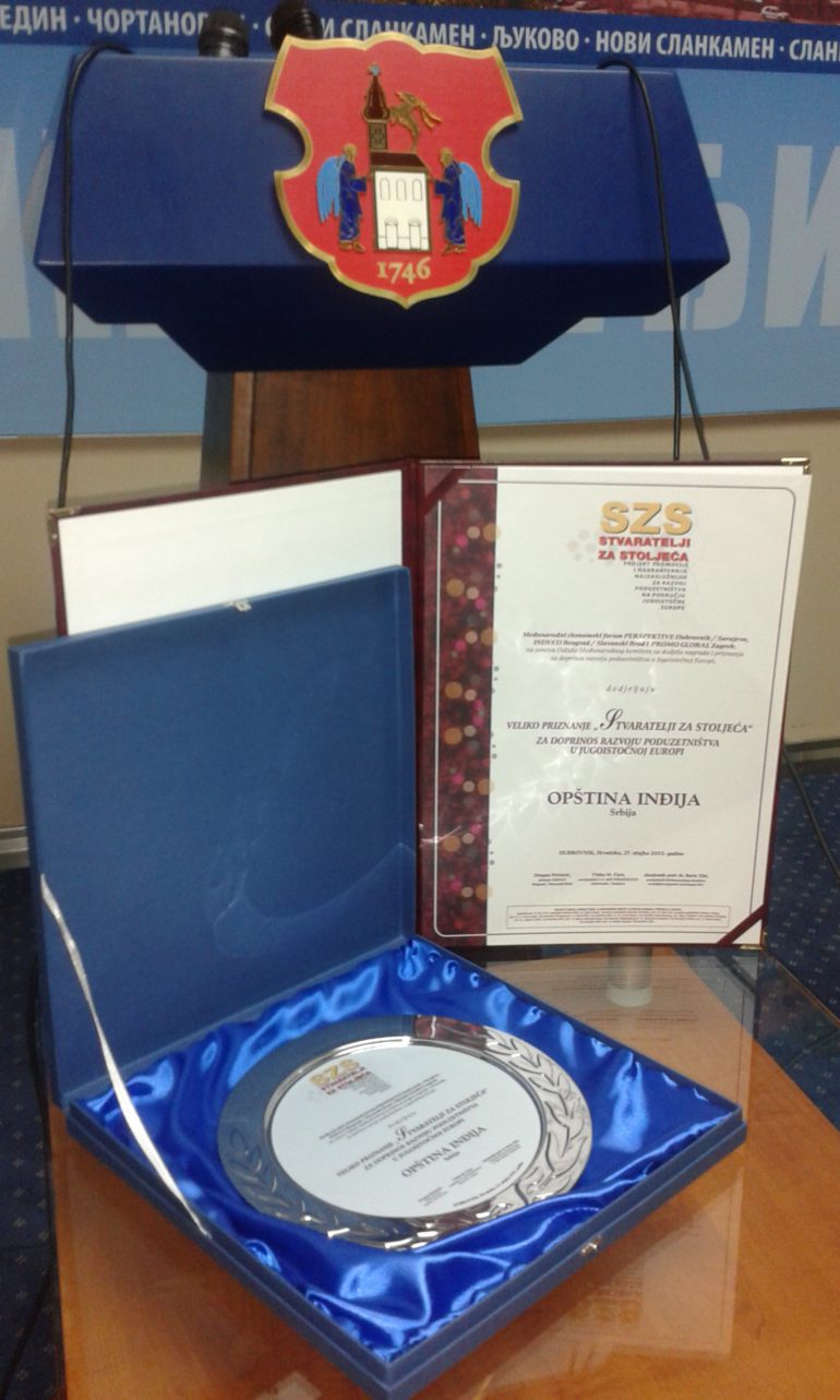 Još jedno priznanje opštini Inđija