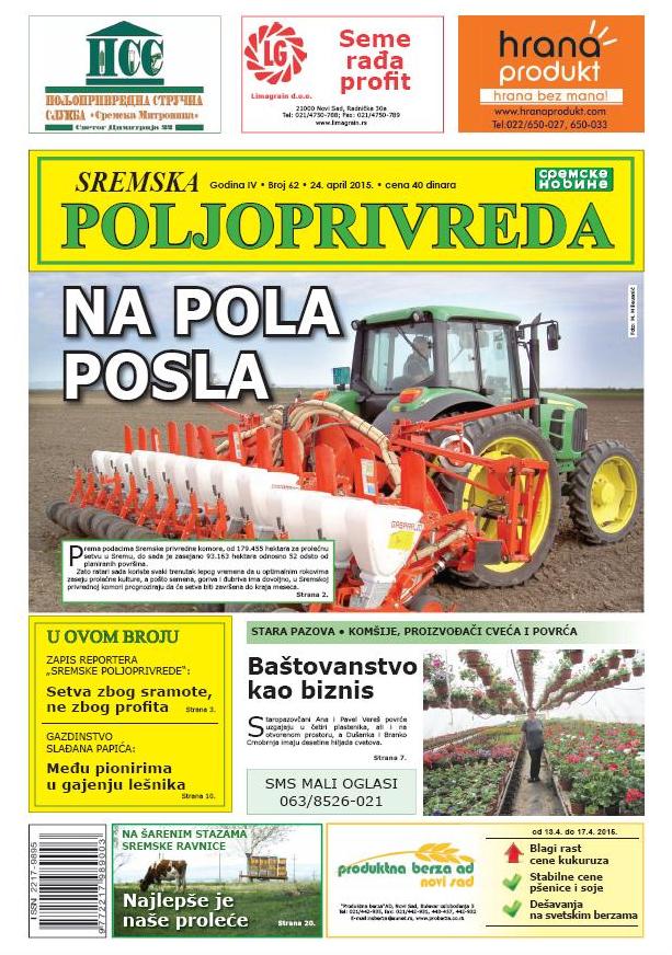 NA KIOSCIMA JE NOVI BROJ SREMSKE POLJOPRIVREDE