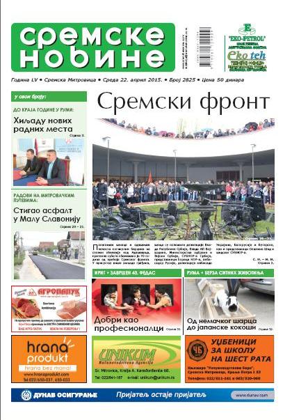 NA KIOSCIMA JE NOVI BROJ SREMSKIH NOVINA