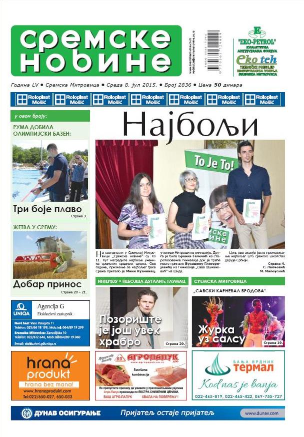 NA KIOSCIMA JE NOVI BROJ „SREMSKIH NOVINA“