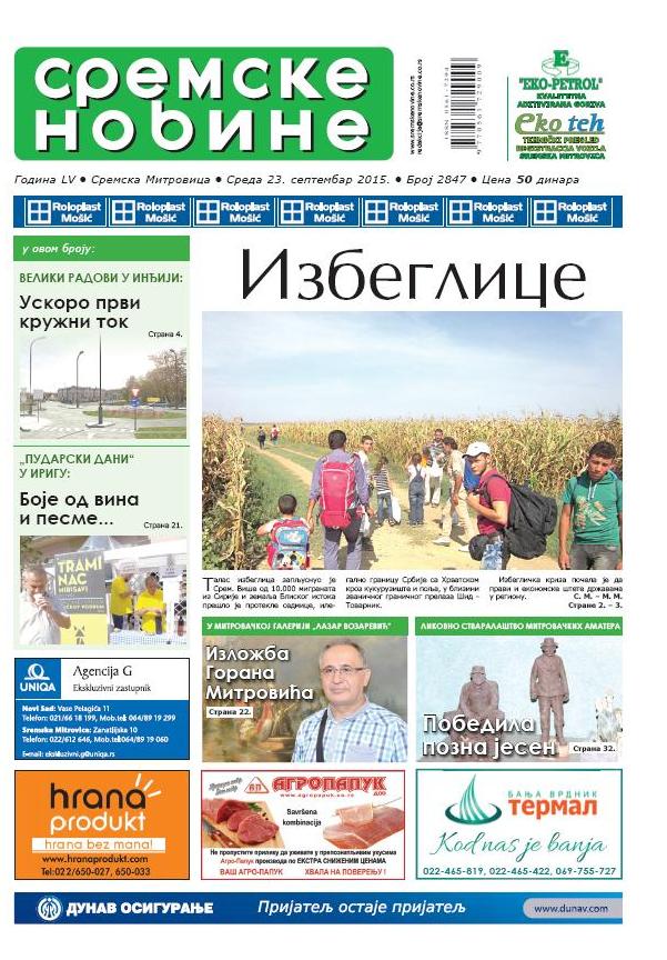 NA KIOSCIMA JE NOVI BROJ SREMSKIH NOVINA