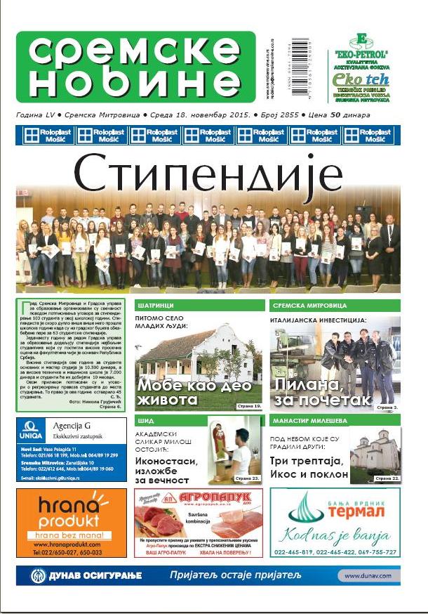 U SREDU NA KIOSCIMA NOVI BROJ SREMSKIH NOVINA