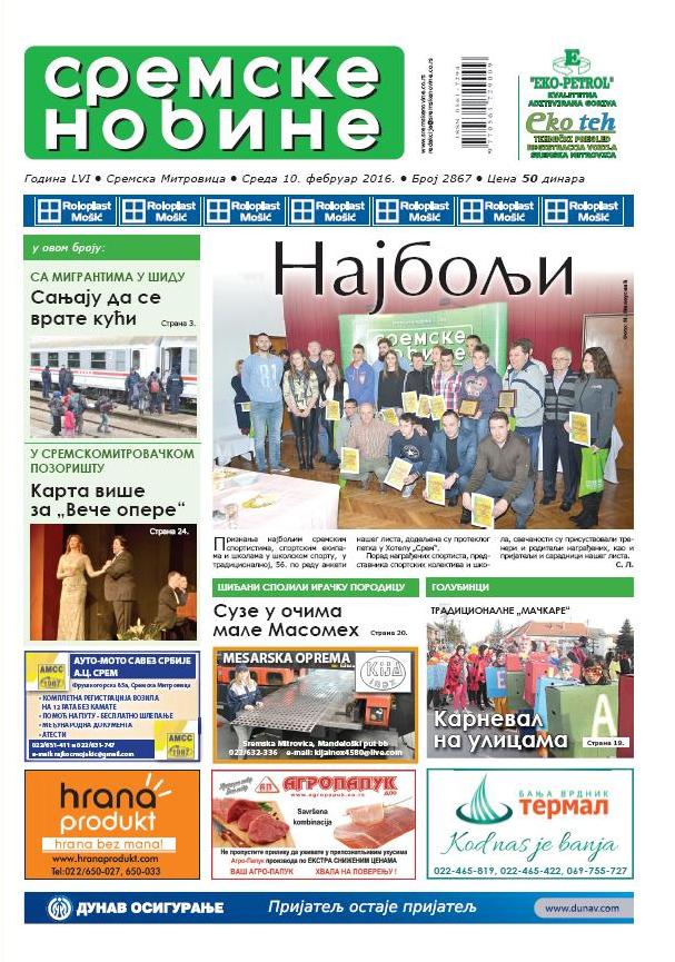 NA KIOSCIMA JE  NOVI BROJ „SREMSKIH NOVINA“