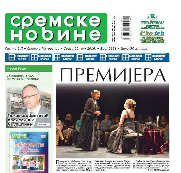 NA KIOSCIMA JE NOVI BROJ „SREMSKIH NOVINA“