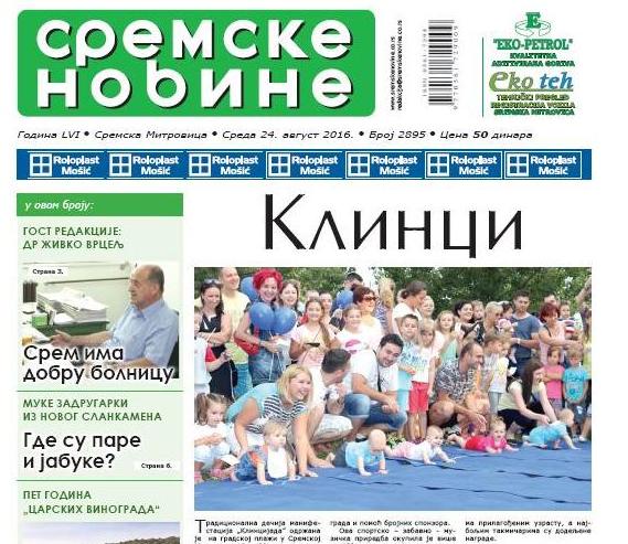 U SREDU NA KIOSCIMA NOVI BROJ „SREMSKIH NOVINA“