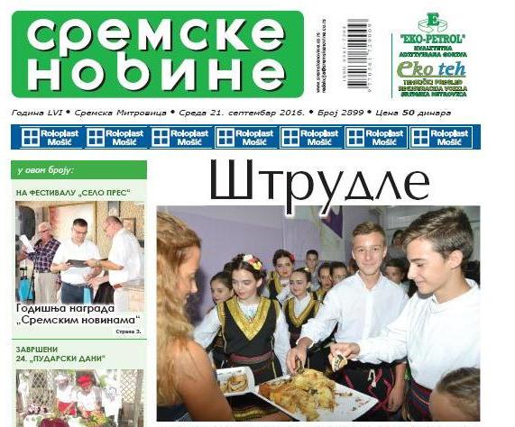 NA KIOSCIMA JE NOVI BROJ „SREMSKIH NOVINA“