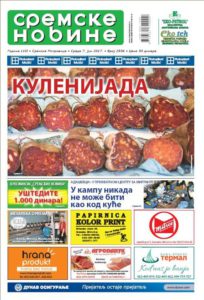 Naslovna strana Sremskih novina