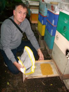 Горан поред кошница