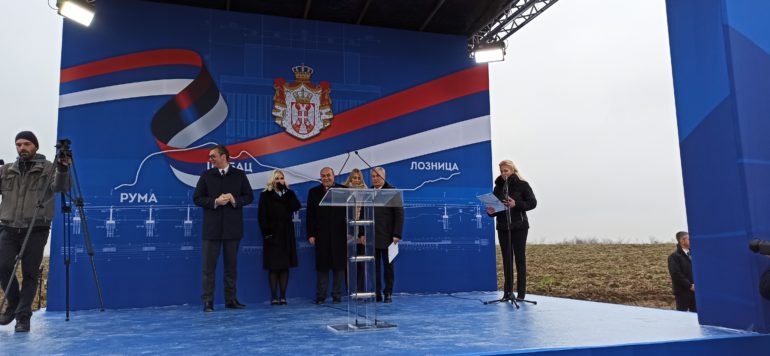 Predsednik Srbije Aleksandar Vučić na otvaranju početka izgradnje auto-puta Ruma-Šabac