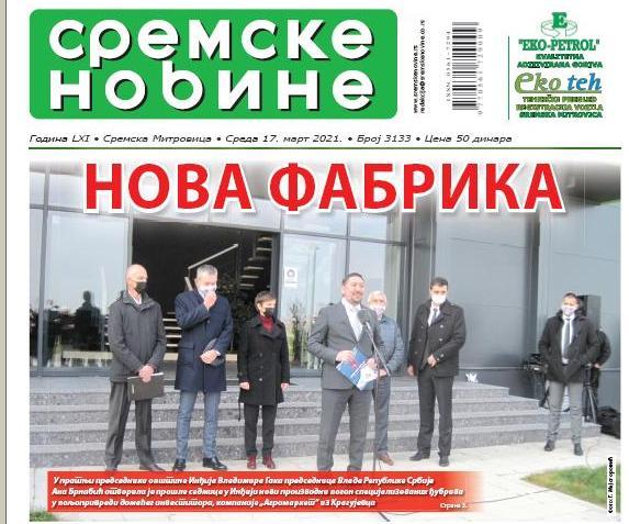 Na kioscima je novi broj Sremskih novina