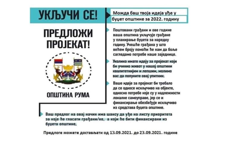 Predlaganje projekata za Participativno budžetiranje