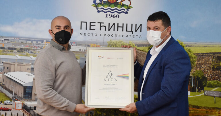Opštini Pećinci uručeno priznanje GIZ-a