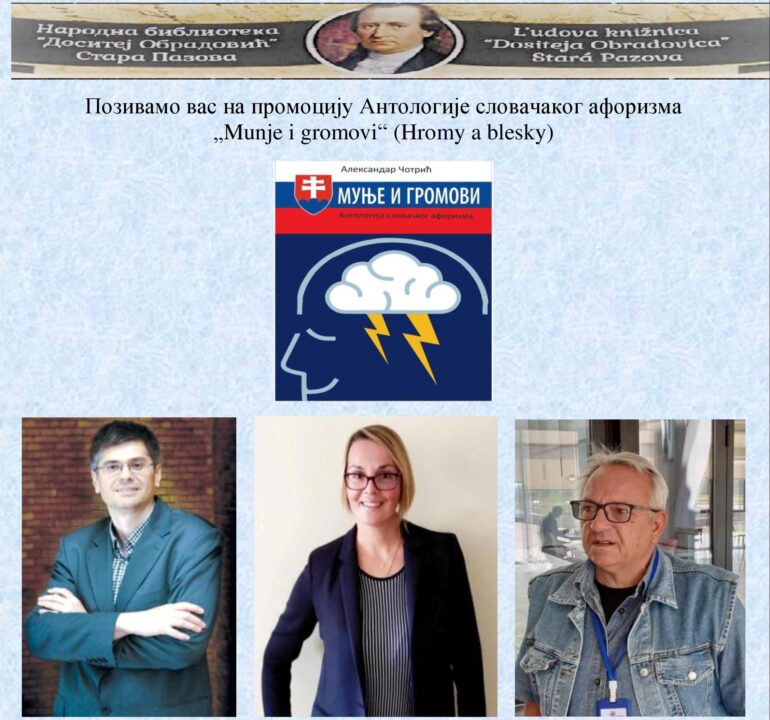 Promocija antologije slovačkog aforizma „Munje i gromovi“