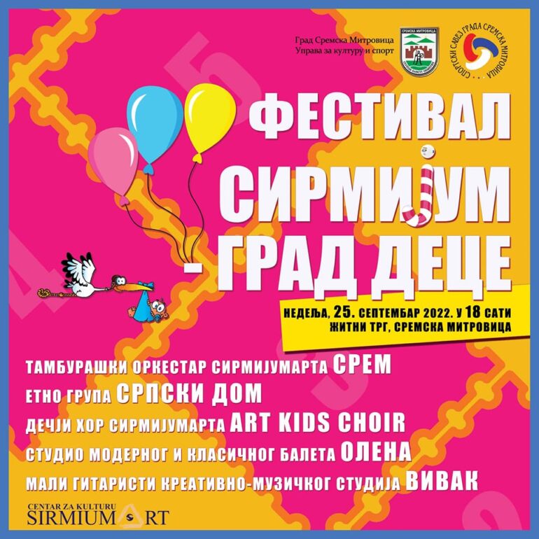 U nedelju Festival dečijeg stvaralaštva “Sirmijum – grad dece”