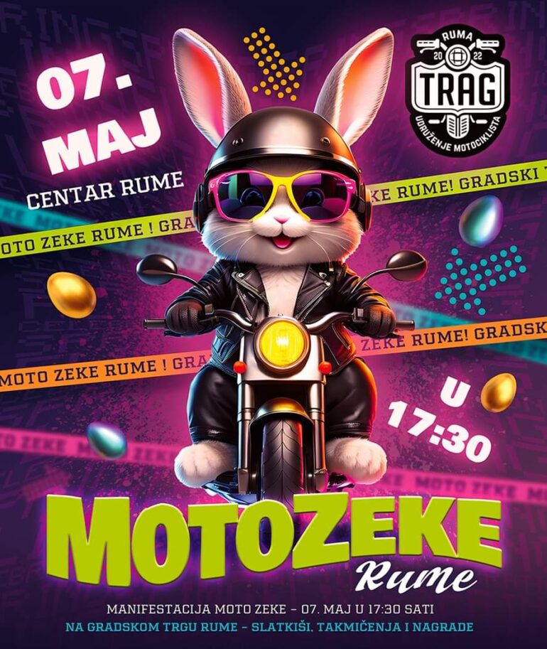 Moto zeke 7.maja u centru Rume