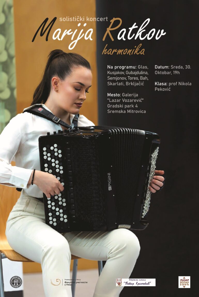 Solistički koncert talentovane harmonikašice Marije Ratkov