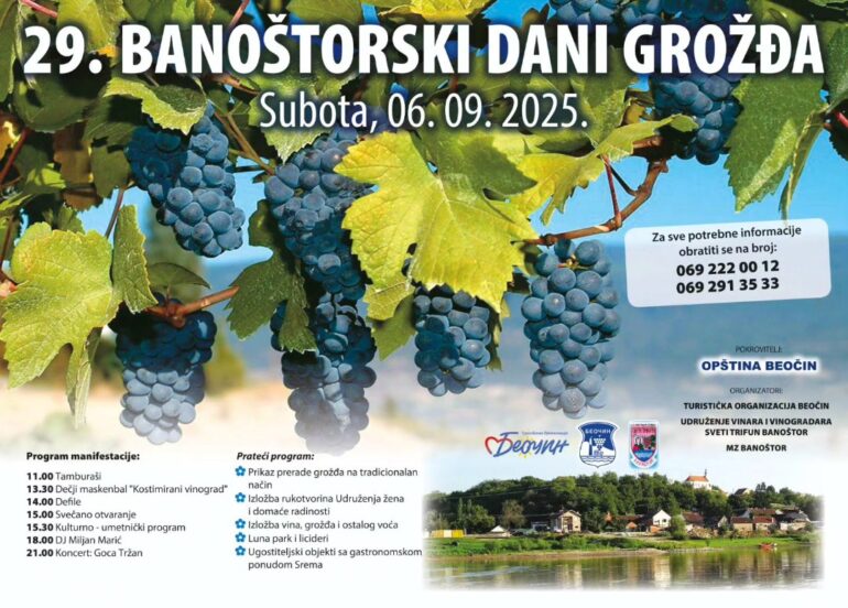 U subotu 29. Banoštorski dani grožđa