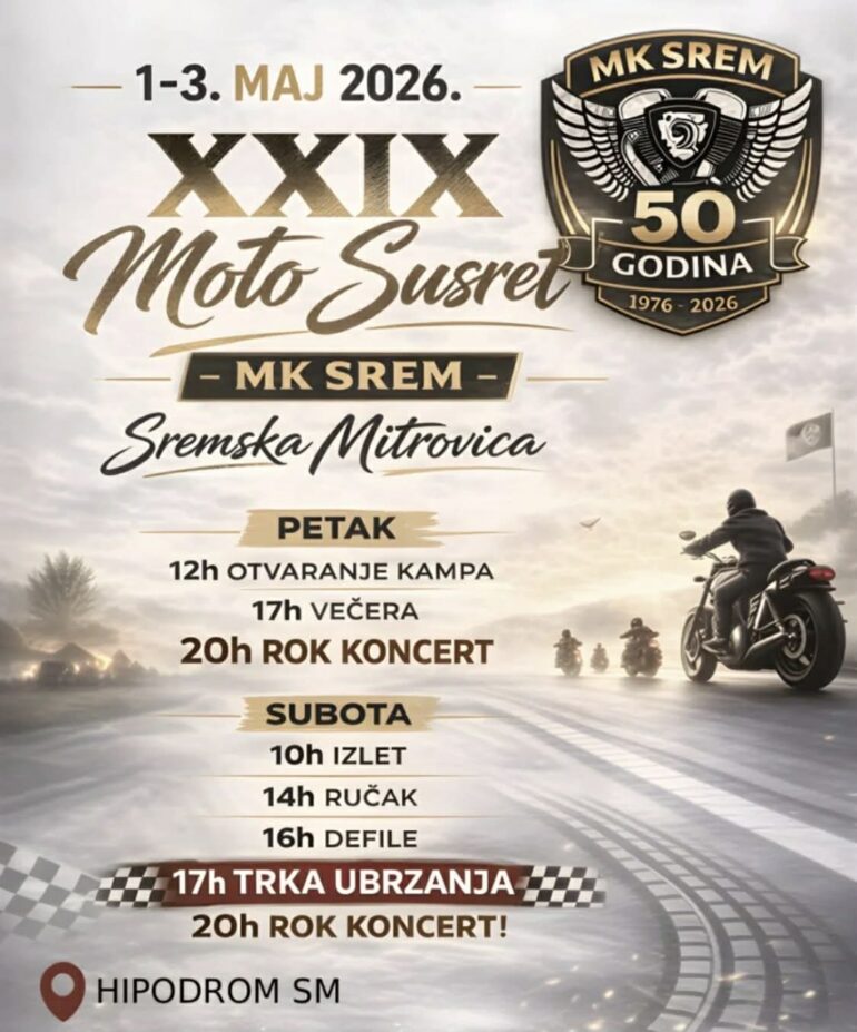 Moto skup u Sremskoj Mitrovici od 1. do 3. maja