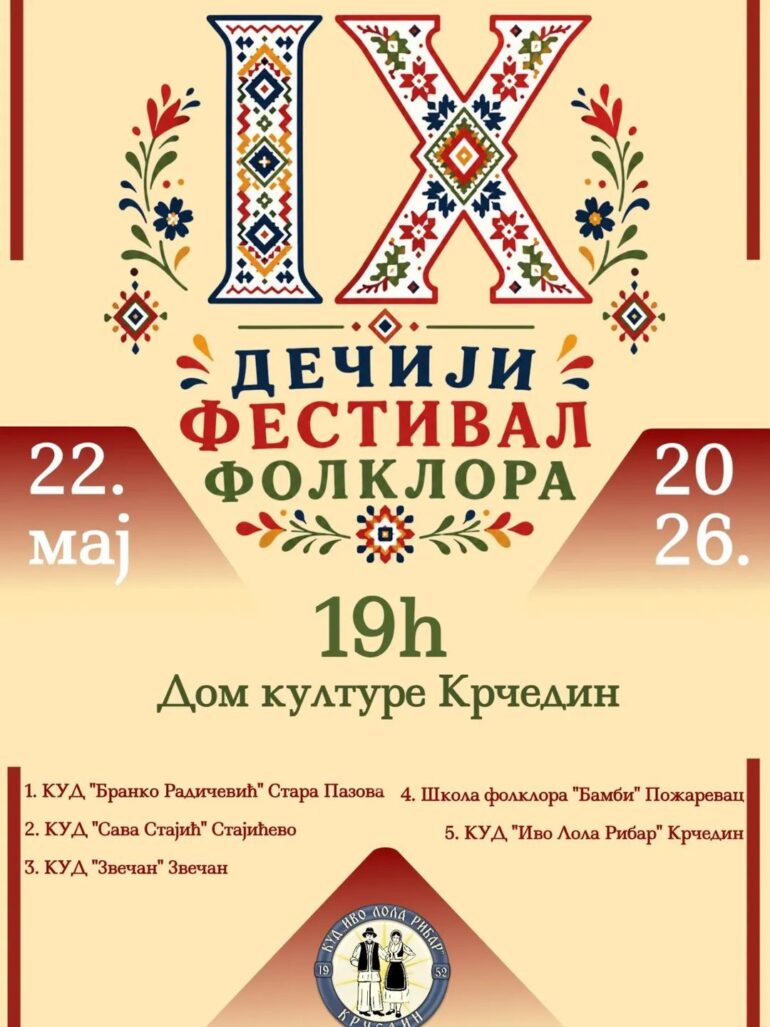 Uskoro Dečiji festival folklora u Krčedinu