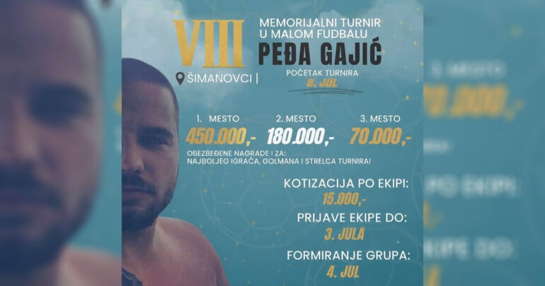 Još nekoliko dana prijave ekipa za Osmi memorijalni turnir „Peđa Gajić“