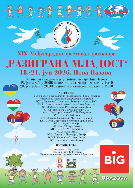 Nova Pazova domaćin XIX Međunarodnog festivala folklora „Razigrana mladost“