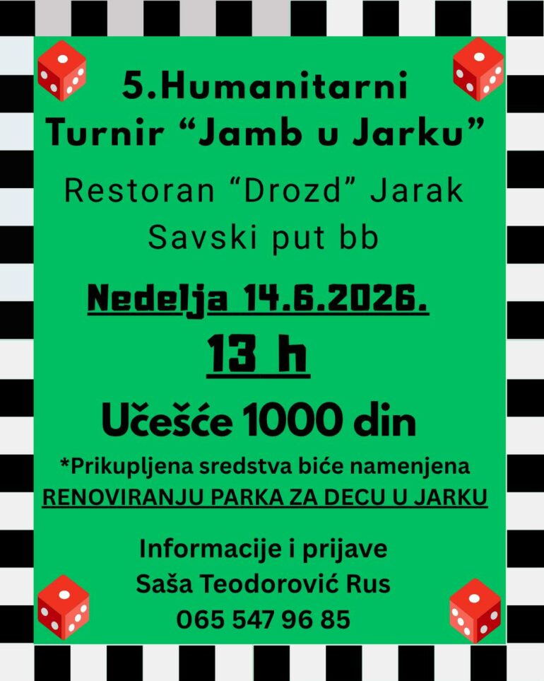 Humanitarni turnir „Jamb u Jarku“ za renoviranje dečjeg parka