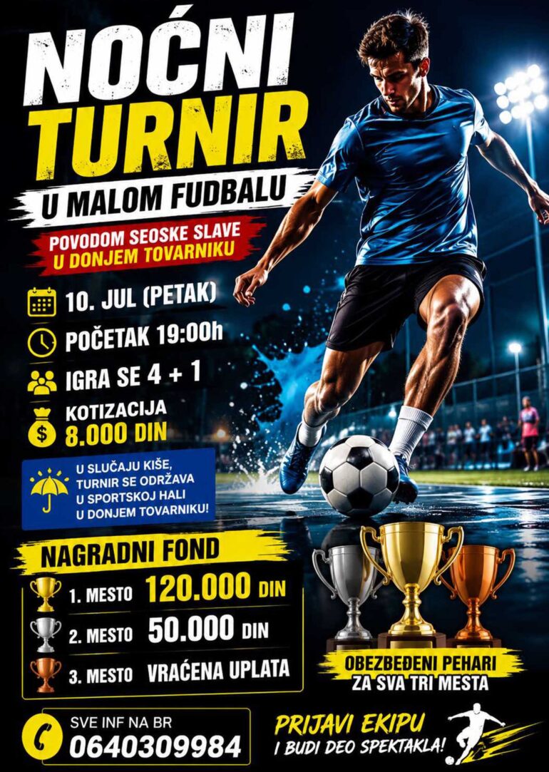 Prijave za Noćni turnir u Donjem Tovarniku i dalje traju