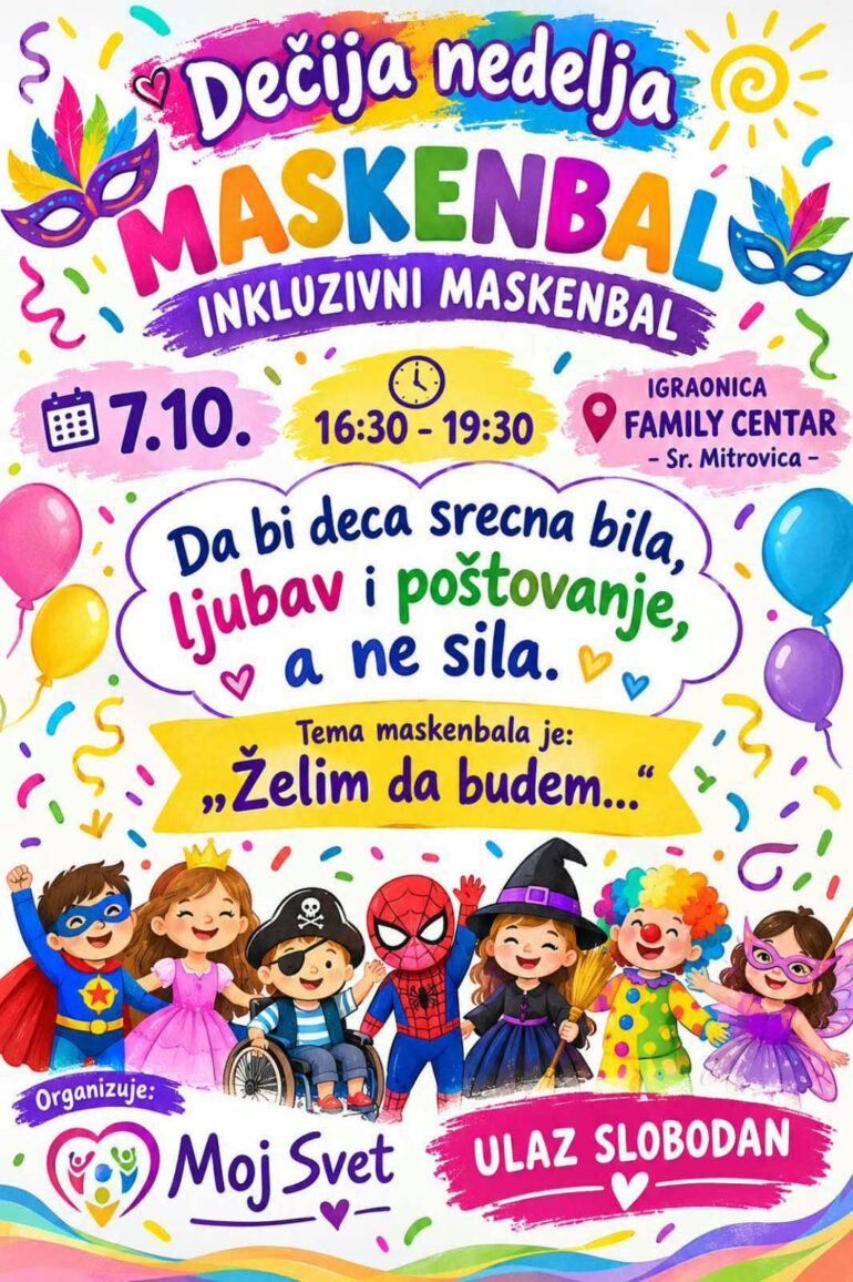 Maskenbal za najmlađe povodom Dečije nedelje